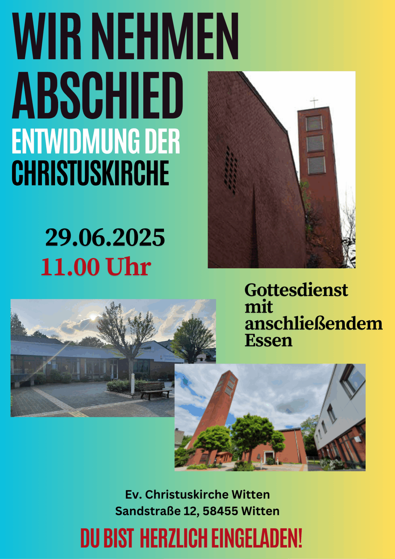 Wir nehmen Abschied – Entwidmung der Christuskirche